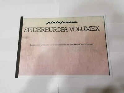 Fiat 124 Spider Volumex Libretto Libro Manuale Uso E Manutenzione - Immagine 1 di 4