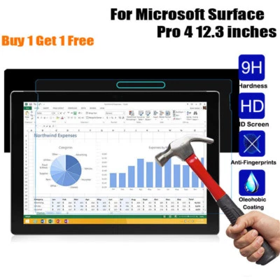 2Pcs Screen Protector Tempered Glass Foil For  Microsoft Surface Pro 5 2017 12.3 - Image 1 of 4