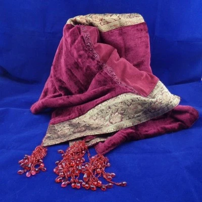 Beaded Velvet Decorative Table Scarf - Image 1 of 2