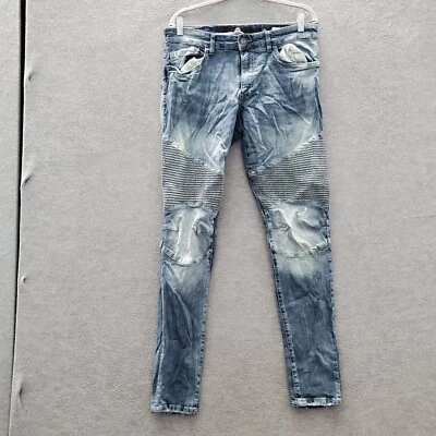 Pantalones de mezclilla Jordan Craig para hombre 34x32 azul Ross desgastados ajustados ropa de calle Foto 1 de 4