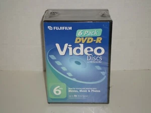 Juego de 6 discos de video DVD-R Fujifilm NUEVOS hasta 8x velocidad de escritura bonito - Imagen 1 de 2