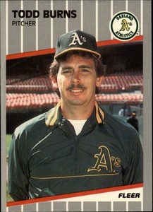 1989 (ATHLETICS) Fleer Glossy #3 Todd Burns UER#