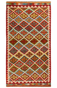 Kilim Afgano | 194 x 101 cm, 100% Lana, Hecha a mano, Alfombra Kilim para Pasill - Imagen 1 de 3