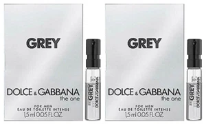 2 Sample Vial DOLCE GABBANA THE ONE GREY INTENSE for Men 0.05 oz 1.5ml EDT Spray - Picture 1 of 1