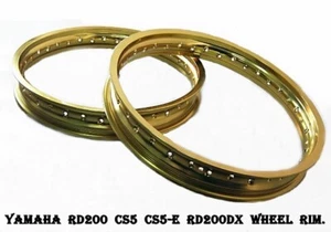 Fit YAMAHA RD200 CS5 CS5-E RD200DX  ALUMINIUM YELLOW GOLD F & R  WHEEL RIM  #BI# - Picture 1 of 7