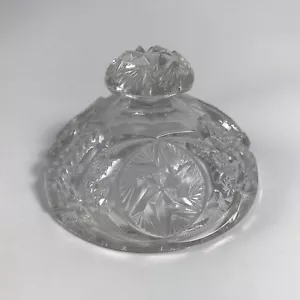 Antike McKEE GLAS "NORTEC / CENTIPEDE" Zuckerdose NUR DECKEL - 6-Punkt Stern - Bild 1 von 5