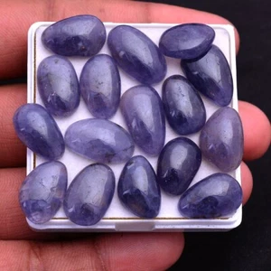 16 Pcs Natural Iolite 14mm-17mm Cabochon Untreated Loose Gemstones Wholesale Lot - Picture 1 of 4