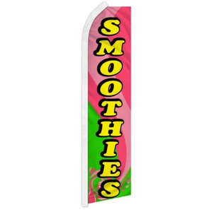 Smoothies Swooper Feather Flutter Advertising Flag Drink Service Concessions  - Picture 1 of 2