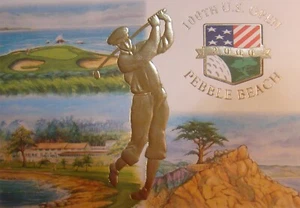 100. US OPEN PEBBLE BEACH 2000 GEDENKGÜTESIEGEL UMSCHLAG 15.-18. JUNI 2000! - Bild 1 von 11