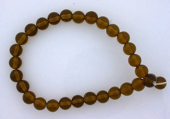 Contas redondas de pedra preciosa de quartzo esfumaçado 6 mm fio de 7 polegadas - Imagem 1 de 1