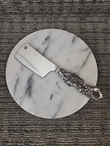 Arthur Court Marble Cheese 7" Round Cutting Board Knife Box Included - Picture 1 of 10