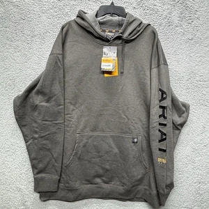 Ariat Rebar Mens Graphic Hoodie 3XLT Tall Dark Gray Water Repellent New - Picture 1 of 11