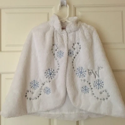 Capa bordada de copos de nieve American Girl Wellie Wishers blanca de piel sintética para niños OS Foto 1 de 4