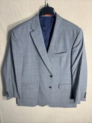 Daniel Cremieux Ing Loro Piana 48R Gray Grid Striped Chambray Zelander Wool - Image 1 of 4