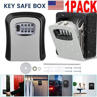 Key Safe Box 4 Digit Wall Mounted Outdoor High Security Code Lock Storage Home - Image 1 of 4