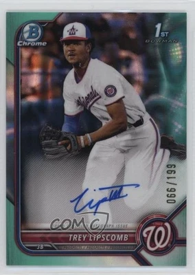 2022 Bowman Draft Chrome Pick Aqua Lava Refractor /199 Trey Lipscomb Auto - Image 1 of 2