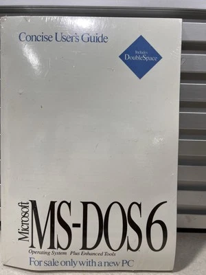 Vintage Microsoft MS-DOS 6.2 Concise User’s Guide 3.5" w/ COA New Sealed - Image 1 of 4