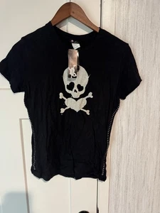 Vintage New With Tags Skull Shirt By Adeline Street Size Large - Picture 1 of 4
