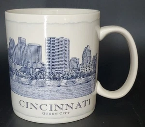 2008 STARBUCKS CINCINNATI Coffee Tea Latte 18 OZ. MUG Blue Architect DW MW Safe - Picture 1 of 6
