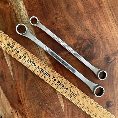 Винтажный гаечный ключ Craftsman 2 шт. большой размер коробка смещение конца 12 точек - V - США - Изображение 1 из 2