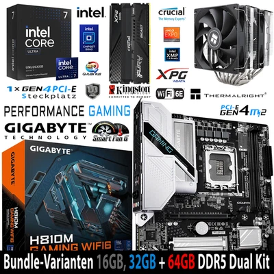 PC Bundle Intel i7 265KF Ultra Gigabyte H810M Gaming Wifi mit 16, 32 oder 64GB - Bild 1 von 4