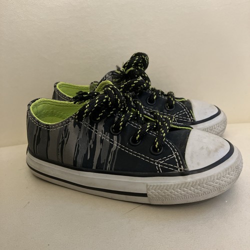Scarpe da ginnastica Converse All Star bambino taglia 7 nero grigio lime