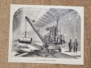 Una gru a vapore con rotatie Invenzione Stampa del 1896 - Picture 1 of 1