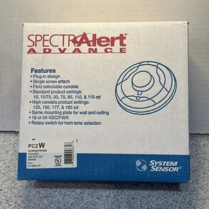 **NEU** System Sensor PC2W Hupe/Blitz Decke 2W STD CD weiß Feuermelder - Bild 1 von 3