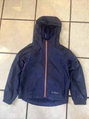 LL Bean Azul Marino Nylon Rompevientos Chaqueta de Lluvia Abrigo Niños Talla 6x-7 Bolsillos con Capucha Foto 1 de 4