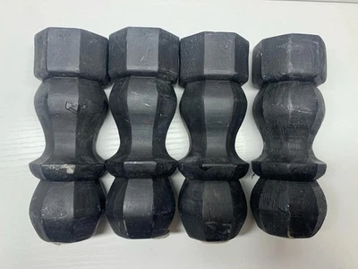Juego de 4 patas de muebles de taburete de madera maciza de 6 pulgadas atornilladas negras usadas  Foto 1 de 4