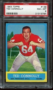 1963    Topps   Football      #139    Ted  Connolly      NM-MT   PSA  8      - Picture 1 of 1