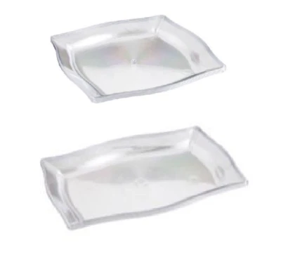 FOUR SEASONS Clear Plastic Plates Packs Side Serving Platter Party BBQ Garden Square or Wide