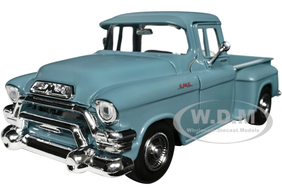 1955 GMC BLUE CHIP PICKUP LIGHT BLUE 1/24 DIECAST MODEL CAR BY MOTORMAX 79382