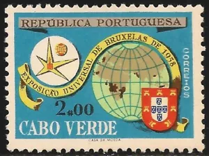 Cabo Verde #302 (A15a) en muy buen estado sin montar o nunca montada - 1958 2e emblema justo, globo y brazos - Imagen 1 de 1