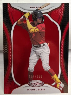 Miguel Bleis 2023 Panini Chronicles Certified#44 RED Parallel #d 187/199 RED SOX - Image 1 of 2
