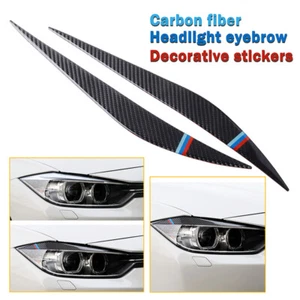 Para BMW Serie 3 F30 2012-2018 Fibra de Carbono Faro Tapa Cejas Borde - Imagen 1 de 10