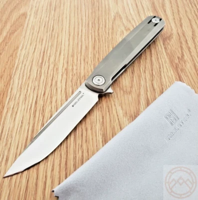 Real Steel G-Frame Folding Knife 3.46" Bohler N690 Steel Blade Titanium Handle - Image 1 of 4