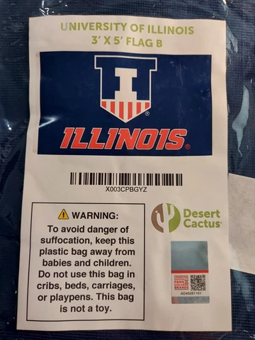 University of Illinois 3' x 5' Flag B by Desert Cactus - NEW Cover