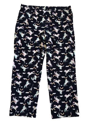So Women's Size XL Navy Blue Unicorn Print Knit Cotton Pajama Lounge Pants - Image 1 of 4