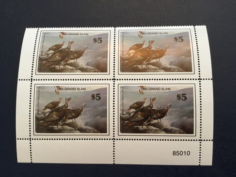 ICOLLECTZONE  1985 Grand Slam Wild Turkey Federation Stamp Plate Block VF NH - Image 1 of 1