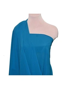 CREPE GEORGETTE FABRIC OCEAN BLUE   60" BTY CLOTHING,  SEMI SHEER - Picture 1 of 13