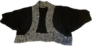 Red Paint S women’s cropped cardigan Y2K short sweater black gray open front - Picture 1 of 6