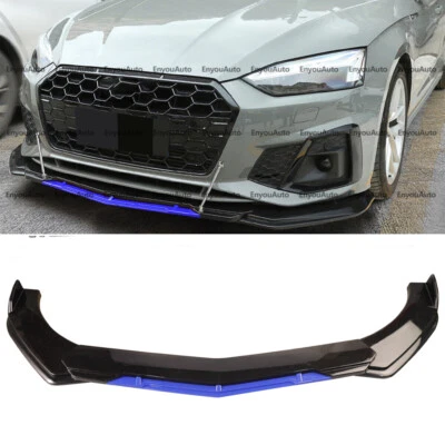 For Audi Q3 Q5 Q7 Universal Front Bumper Lip Spoiler Splitter Gloss Black Blue Foto 1 de 4
