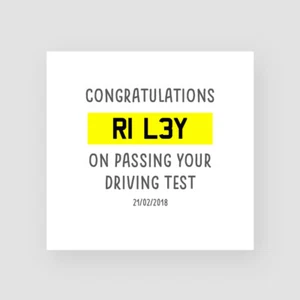 Tarjeta de prueba de conducción personalizada hecha a mano placa de regulación coche felicitaciones - Imagen 1 de 2