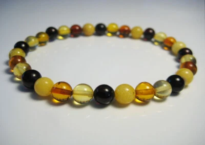 Genuine Amber Baltic Round Amber Bracelet  !!! Foto 1 de 4