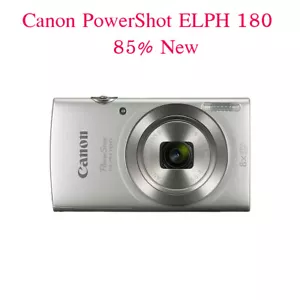 Canon PowerShot ELPH 180 20MP Digital Camera- Sliver 85% New W/ Battery, Sd Card - Picture 1 of 7