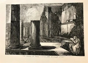 Pompeii. Francesco Piranesi.Isis temple Pronaos.Original etching.Paris 1804-1837 - Imagen 1 de 1