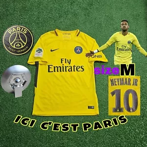 🇫🇷PSG Paris Saint-Germain Neymar jr #10 2017/2017 Away Yellow Jersey Size M - Picture 1 of 13