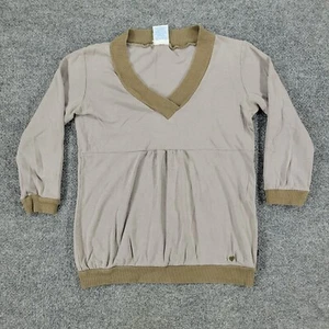 Paul Frank Shirt Women's Small Gray Embroidered Heart V-Neck 1/2 Sleeve Pullover - Picture 1 of 16