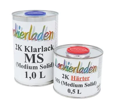 SET 2K MS Klarlack 2:1 inkl. Härter normal 1,5 L | 1,0 L Klarlack 0,5 L Härter - Bild 1 von 4